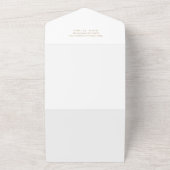 Elegante White & Gold Hochzeit All In One Einladung (Außenbereich)
