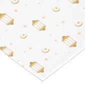 Elegante White Gold Lanterns Moon Islamisches Eid Kurzer Tischläufer (Ecke)