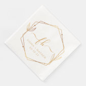 Elegante White Gold Luxury Floral Monogram Wedding Serviette (Ecke)