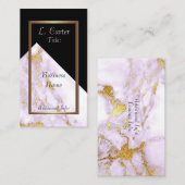 Elegante White & Gold Marmor Business Card 4 Visitenkarte (Vorne/Hinten)