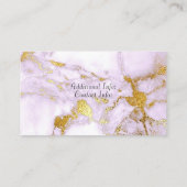 Elegante White & Gold Marmor Business Card 4 Visitenkarte (Rückseite)