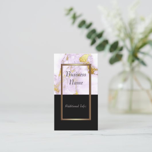 Elegante White & Gold-Marmor-Visitenkarte 2 Visitenkarte (Stehend Vorderseite)