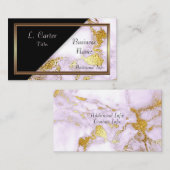 Elegante White & Gold-Marmor-Visitenkarte 3 Visitenkarte (Vorne/Hinten)