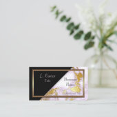 Elegante White & Gold-Marmor-Visitenkarte 3 Visitenkarte (Stehend Vorderseite)