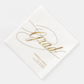Elegante White & Gold Minimalistische Grad Kalligr Serviette (Ecke)