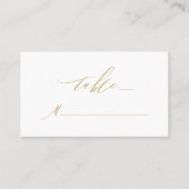 Elegante White Gold Moderne Script Monogram Weddin Platzkarte (Vorderseite)