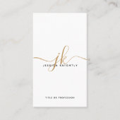 Elegante White Gold Monogram Script Initials Visitenkarte (Vorderseite)