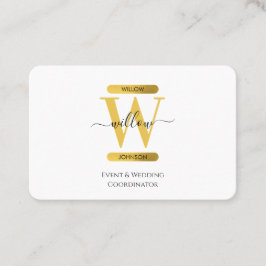 Elegante White & Gold Monogram Social Media Icons Visitenkarte