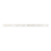 Elegante White Gold Name Happy Birthday Gift Wrap Satinband (Vorderseite)