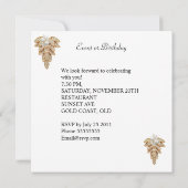 Elegante White Gold Pearl Birthday Party Einladung (Rückseite)