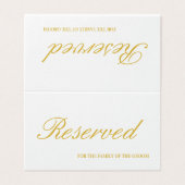 Elegante White & Gold Reservierte Hochzeitskarte (Außenseite Aufgefaltet)