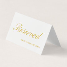 Elegante White & Gold Reservierte Hochzeitskarte