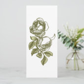 Elegante White Gold Rose Einladung zum Hochzeitsfe (Stehend Vorderseite)