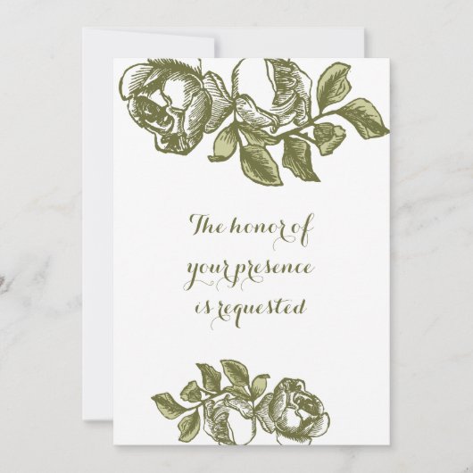 Elegante White Gold Rose Einladung zum Hochzeitsfe (Vorderseite)