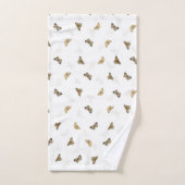 Elegante White Gold Schmetterlinge Badhandtuch Set (Handtuch)