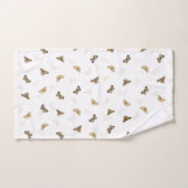 Elegante White Gold Schmetterlinge Badhandtuch Set (Handtuch)