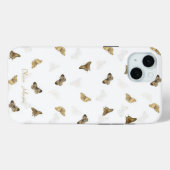 Elegante White Gold Schmetterlinge Case-Mate iPhone Hülle (Rückseite (Horizontal))