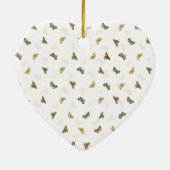 Elegante White Gold Schmetterlinge Keramik Ornament (Hinten)