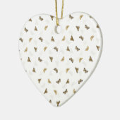 Elegante White Gold Schmetterlinge Keramik Ornament (Links)