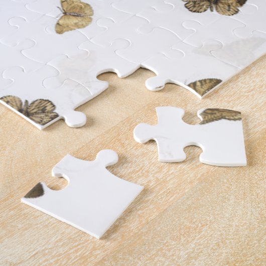 Elegante White Gold Schmetterlinge Puzzle (Seite)