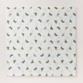 Elegante White Gold Schmetterlinge Puzzle (Vertikal)