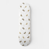 Elegante White Gold Schmetterlinge Skateboard (Vorderseite)
