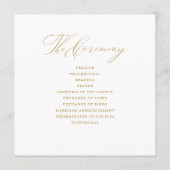 Elegante White Gold Script Typografy Wedding Programm (Rückseite)