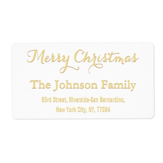 Elegante White Gold Script Weihnachten Rücksendead (Vorne)