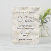 Elegante White Gold Wedding Einladung (Stehend Vorderseite)