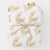 Elegante White Gold Weihnachten Geschenkpapier Set (Beispiel)