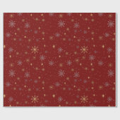 Elegante White Gold Weihnachtsschneeflocken Geschenkpapier (Flach)