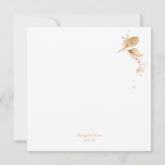Elegante White Golden Burgundy Save the Date Einladung (Rückseite)