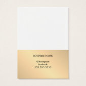 Elegante White Golden Stripe Earring Card (Rückseite)