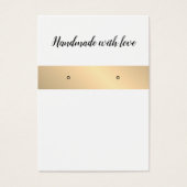 Elegante White Golden Stripe Earring Card (Vorderseite)