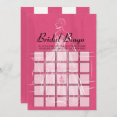Elegante White Gown Brautparty Bingo Game Card Einladung (Vorne/Hinten)