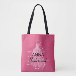 Elegante White Gown Brautparty Tote Tasche