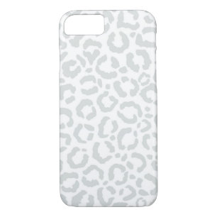 Elegante White Gray Leopard Cheetah Animal Print Case-Mate iPhone Hülle