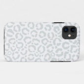 Elegante White Gray Leopard Cheetah Animal Print Case-Mate iPhone Hülle (Rückseite (Horizontal))