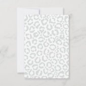 Elegante White Gray Leopard Cheetah Animal Print Dankeskarte (Rückseite)