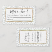Elegante White Gray Leopard Cheetah Animal Print Empfehlungskarte (Vorne/Hinten)