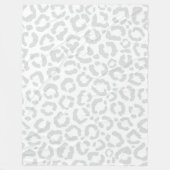 Elegante White Gray Leopard Cheetah Animal Print Fleecedecke (Vorderseite)