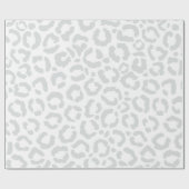 Elegante White Gray Leopard Cheetah Animal Print Geschenkpapier (Flach)
