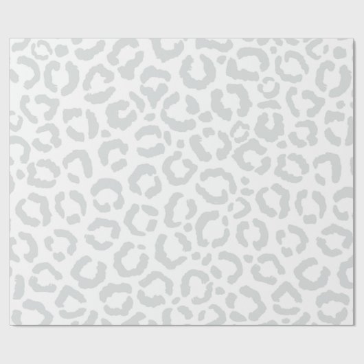 Elegante White Gray Leopard Cheetah Animal Print Geschenkpapier (Flach)