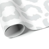 Elegante White Gray Leopard Cheetah Animal Print Geschenkpapier (Rolleneckpunkt)