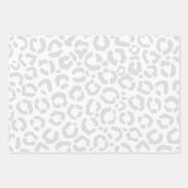 Elegante White Gray Leopard Cheetah Animal Print Geschenkpapier Set (Vorderseite)