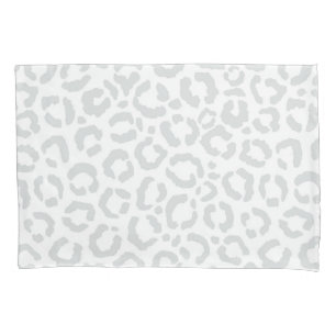 Elegante White Gray Leopard Cheetah Animal Print Kissenbezug