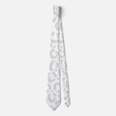 Elegante White Gray Leopard Cheetah Animal Print Krawatte (Vorderseite)