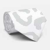 Elegante White Gray Leopard Cheetah Animal Print Krawatte (Gerollt)