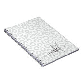 Elegante White Gray Leopard Cheetah Animal Print Notizblock (Rechte Seite)