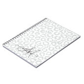 Elegante White Gray Leopard Cheetah Animal Print Notizblock (Linke Seite)